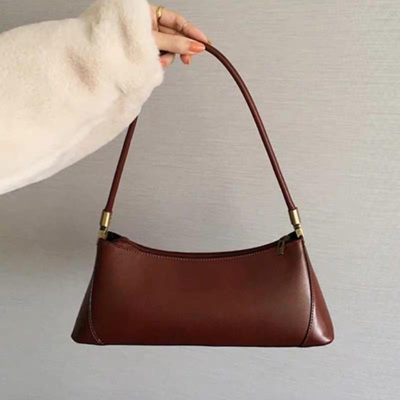 Elegant Vintage Pu Leather Mini Black Brown Handbag