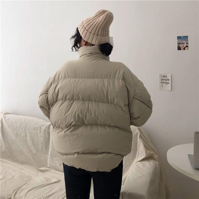 itGirl Shop FAUX FUR COLLAR WARM PUFF QUILTED OUTWEAR JACKET