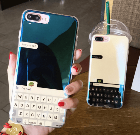 itGirl Shop FOREVER ALONE KEYBOARD CHAT TRANSPARENT SILICONE IPHONE CASE