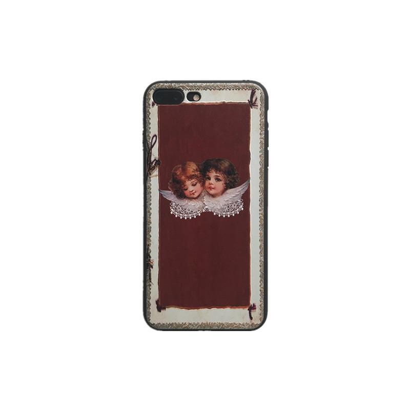 itGirl Shop FRAME BURGUNDY ANGELS LACE IPHONE COVER CASE