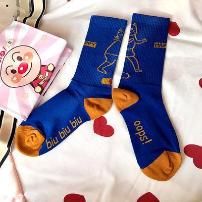 itGirl Shop FUNNY CARTOON PRINTED COTTON LONG SOCKS