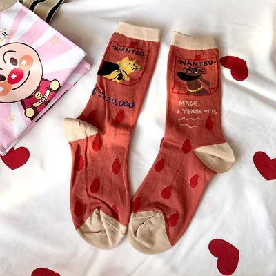 itGirl Shop FUNNY CARTOON PRINTED COTTON LONG SOCKS