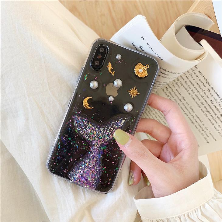 itGirl Shop GLITTER MERMAID TAIL TRANSPARENT IPHONE COVER CASE