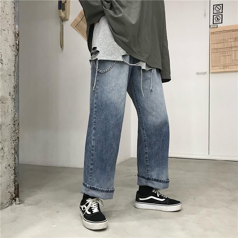Gradient Washed Teen Trend Denim Wide Leg Jeans