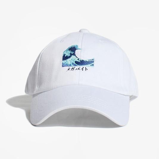 GREAT WAVE EMBROIDERY CAP - itGirl Shop