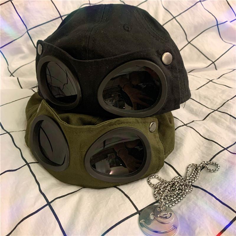 Grunge Aesthetic Back Glasses Pilot Baseball Cap