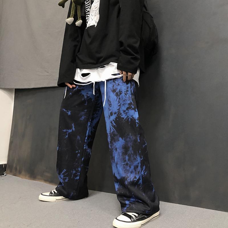 Grunge Tie Dye Pattern Straight Oversized Pants