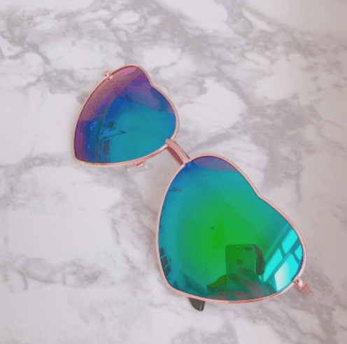 Multicolor Heart Sunglasses Aesthetic Sticker