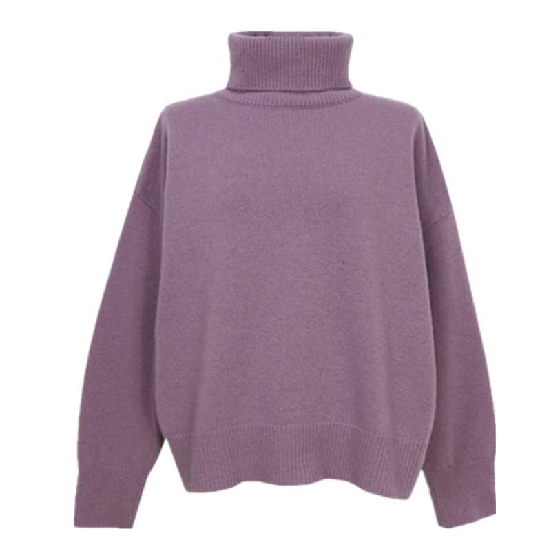 itGirl Shop HIGH TURTLE NECK THIN KNIT WARM COZY AUTUMN SWEATER