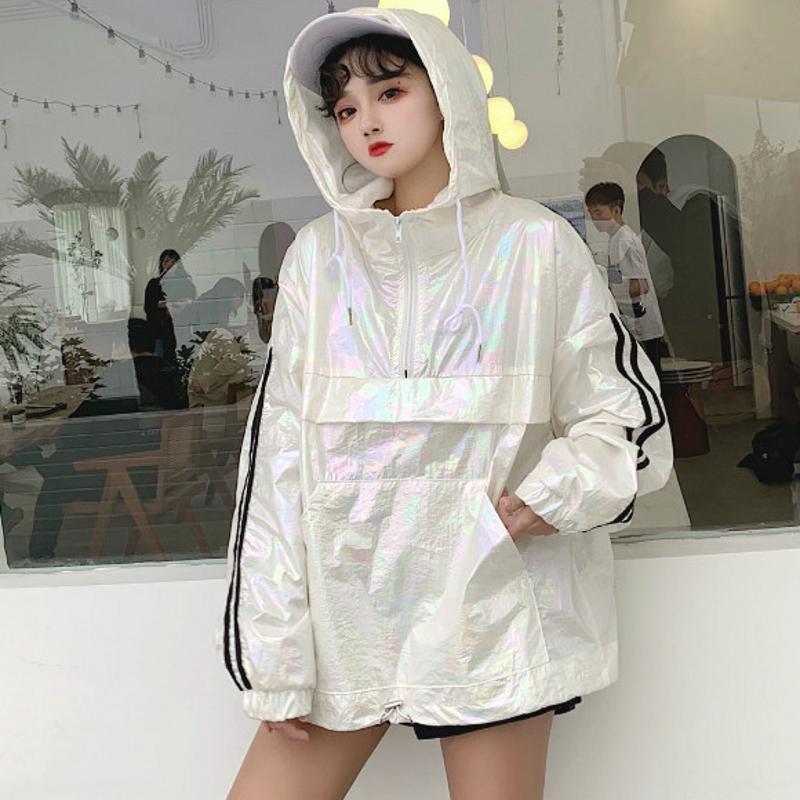 itGirl Shop - Aesthetic Clothing -Holographic Windbreaker Sporty