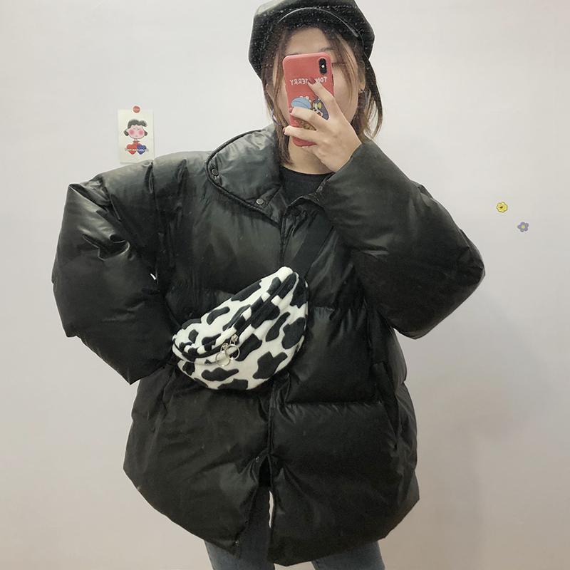 Korean Aesthetic Plush Cow Print Bum Bag