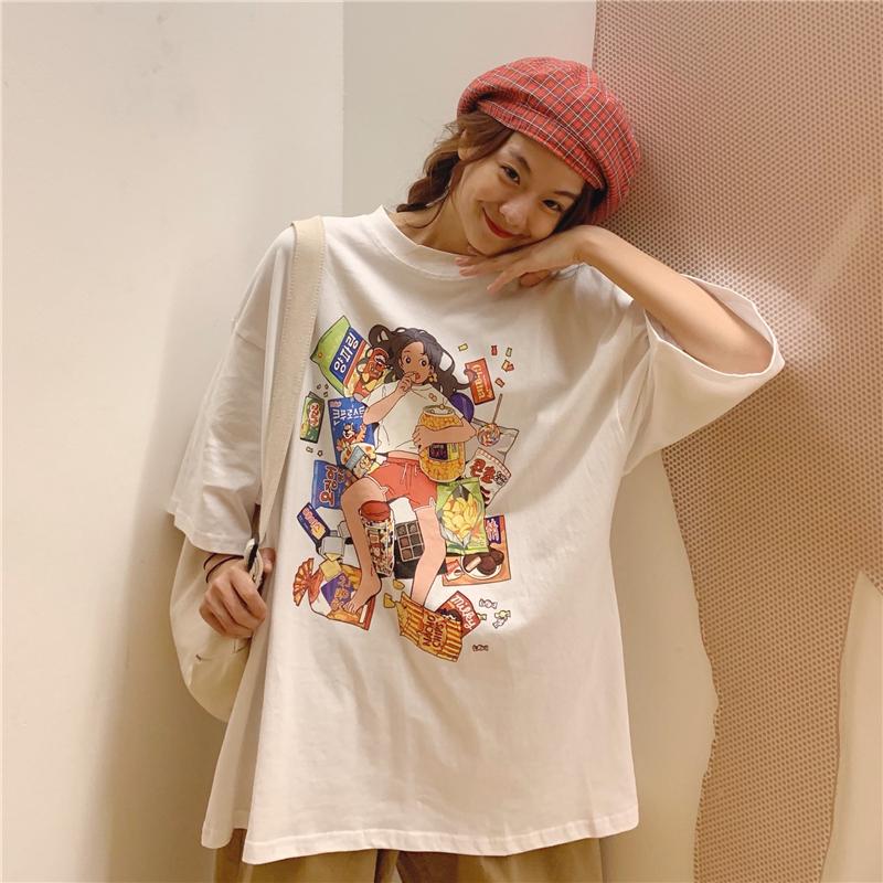 Lazy Girl Printed Teenage Fashion Oversized T-Shirt