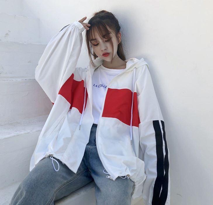 itGirl Shop Aesthetic Clothing Long Oversized Windbreaker Sporty