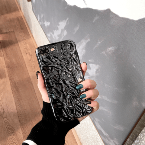 itGirl Shop METALLIC MELTED SILVER IPHONE COVER