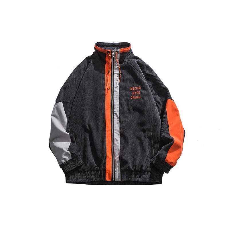 Neon Orange Color Teen Trend Oversized Denim Jacket