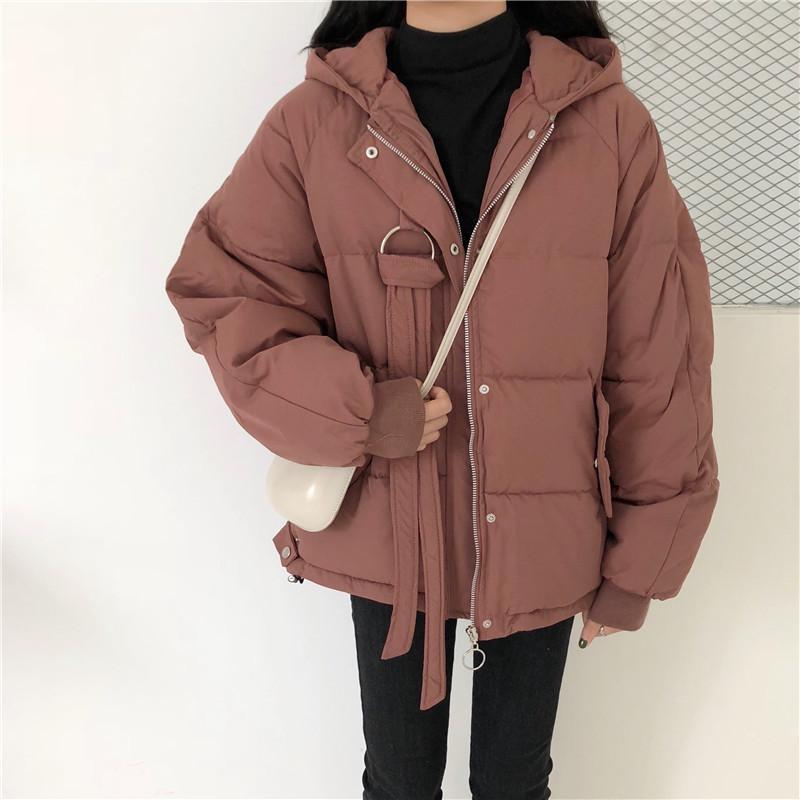 itGirl Shop OUTWEAR HOODED SOLID COLORS ZIPPER QUILTED JACKET