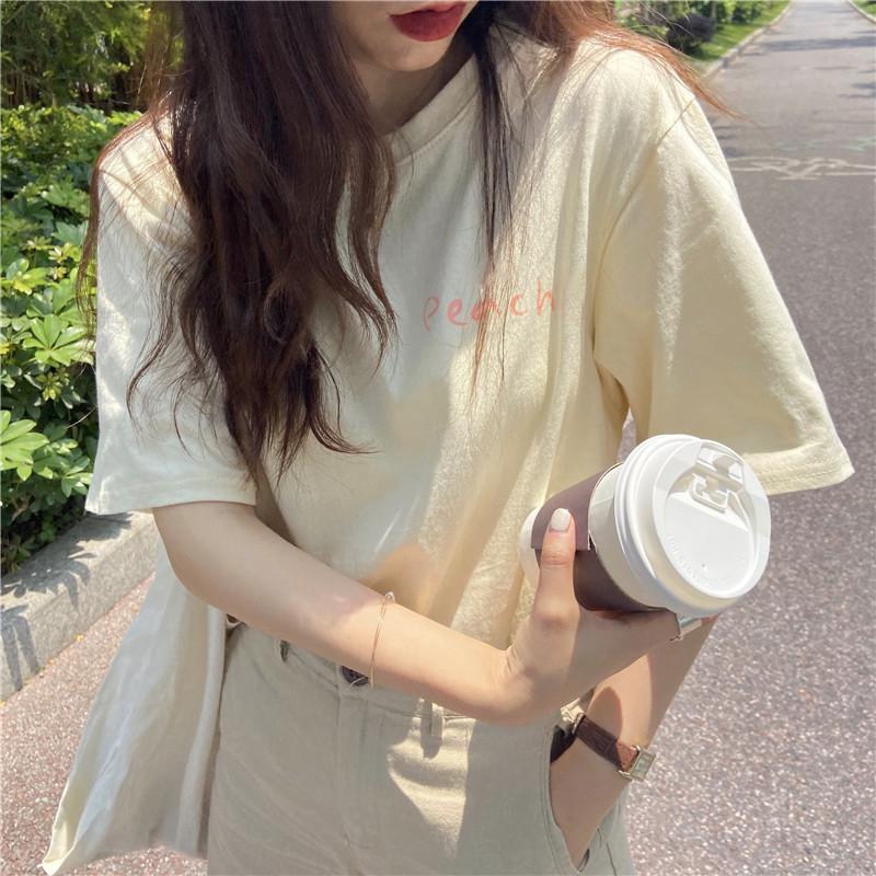 Peach Print Japanese Fashion Oversized T-Shirt