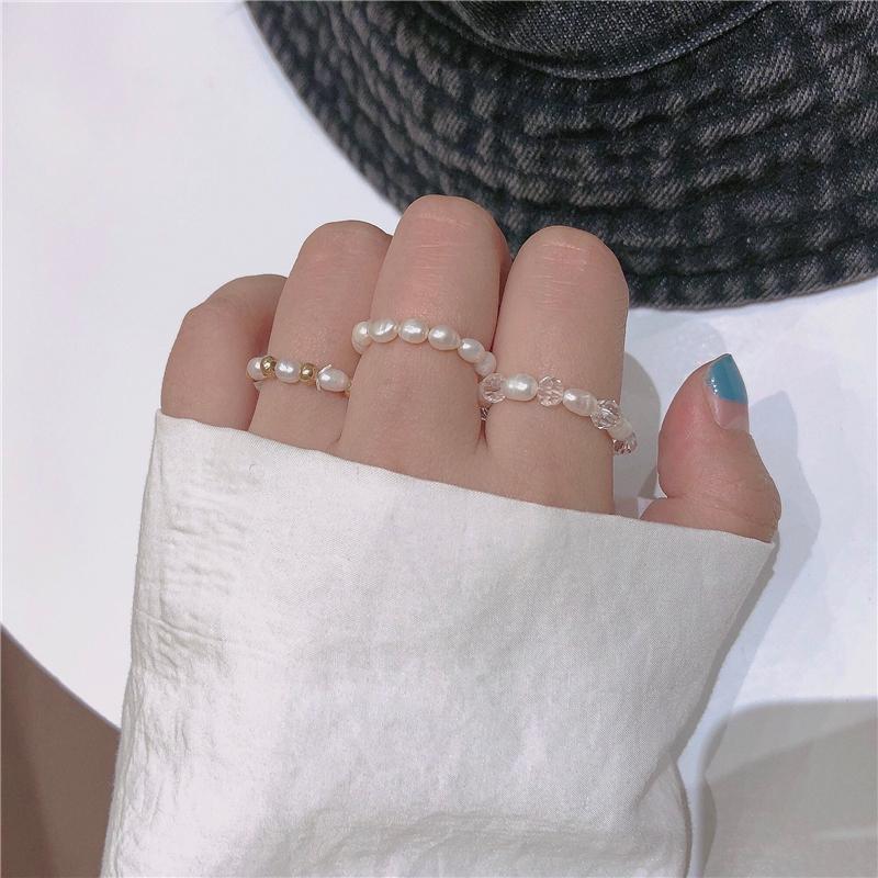 itGirl Shop PEARL BEADS AESTHETIC ADJUSTABLE SET RING