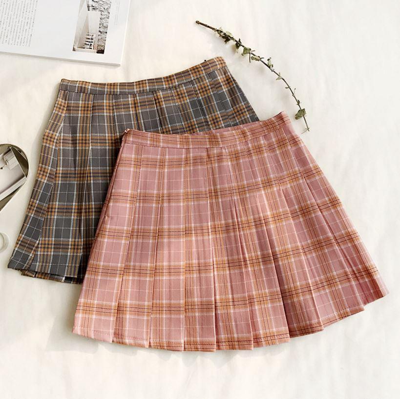 Plaid Cute School Style Pleated Skirt