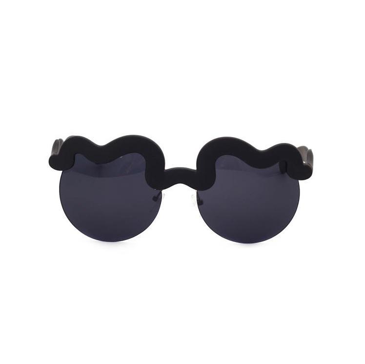 itGirl Shop PLASTIC WAVE BROW FRAME ROUND TROPICAL SUNGLASSES