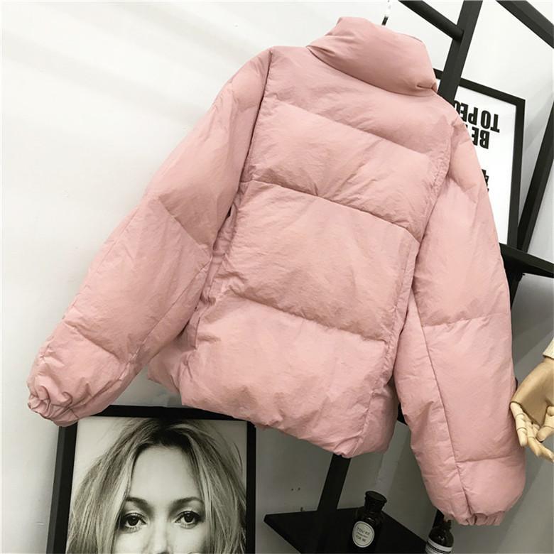 itGirl Shop QUILTED PUFF WARM OUTWEAR BLACK PINK JACKET