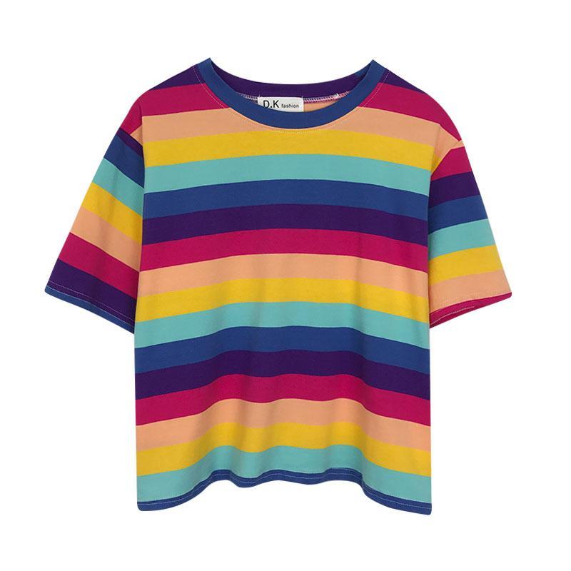 itGirl Shop - Aesthetic Clothing -Rainbow Stripes Pastel Aesthetic