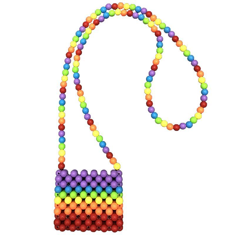 Retro Colorful Rainbow Beads Mini Purse Bag