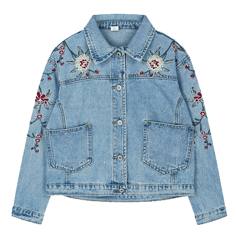 itGirl Shop - Aesthetic Clothing -Roses Cute Embroidery Denim Jacket