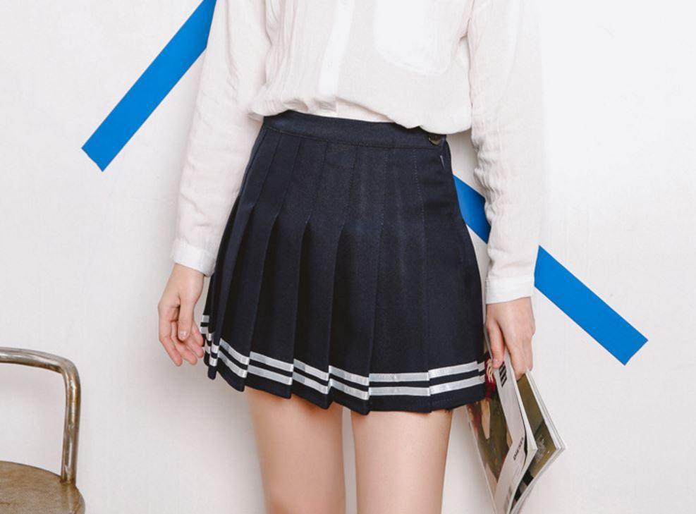 itGirl Shop - Aesthetic Clothing -Sailor Preppy Mini Pleated Skirt