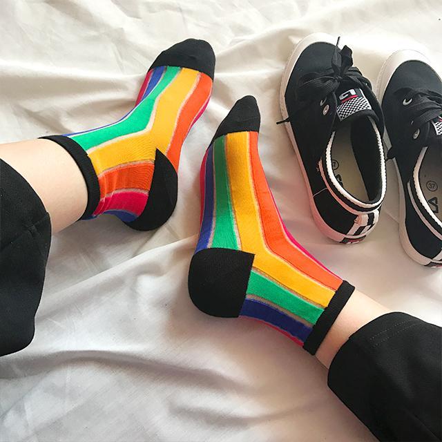 itGirl Shop - Aesthetic Clothing -Sale Cute Rainbow Vertical Stripes