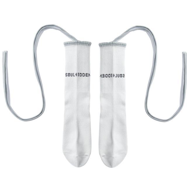 Aesthetic Clothing itGirl Shop SALE WHITE TUMBLR AESTHETIC REFLECTIVE STRAPS TALL SOCKS