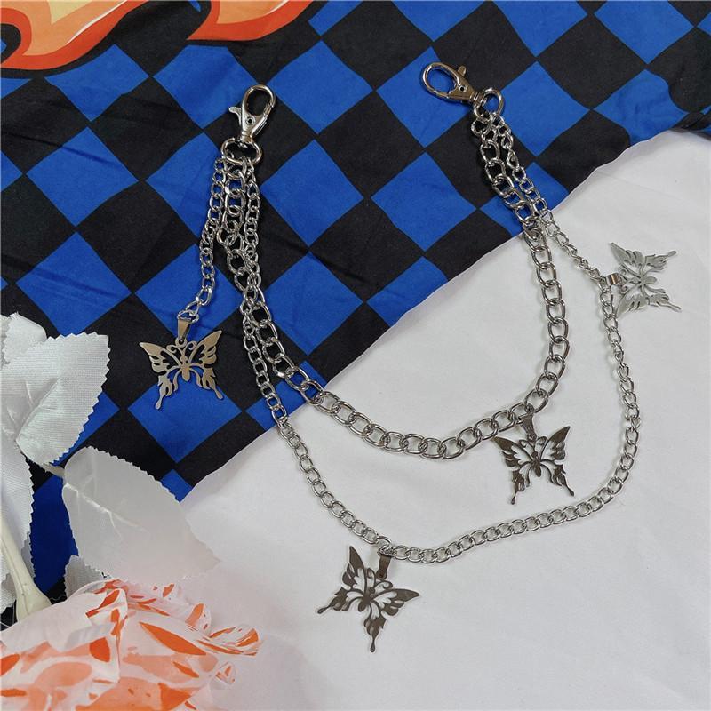 Silver Butterfly Lightning Street Fashion Waist Chains