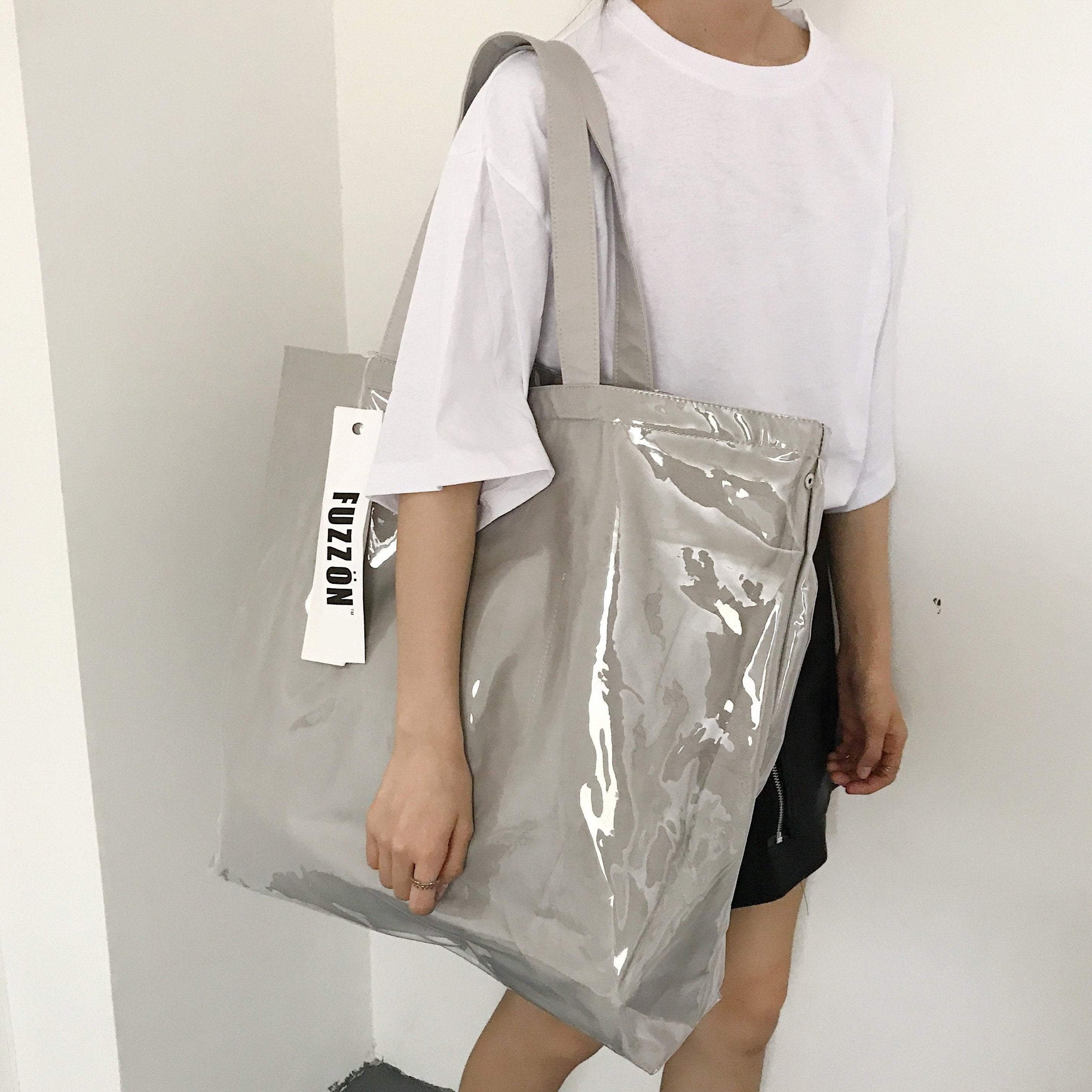 Silver Waterproof Tumblr Large Shoulder Bag