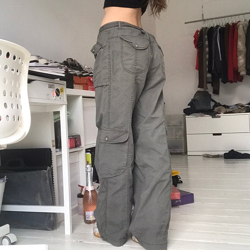 itGirl Shop SKATER AESTHETIC SOLID COLORS LOOSE CARGO PANTS