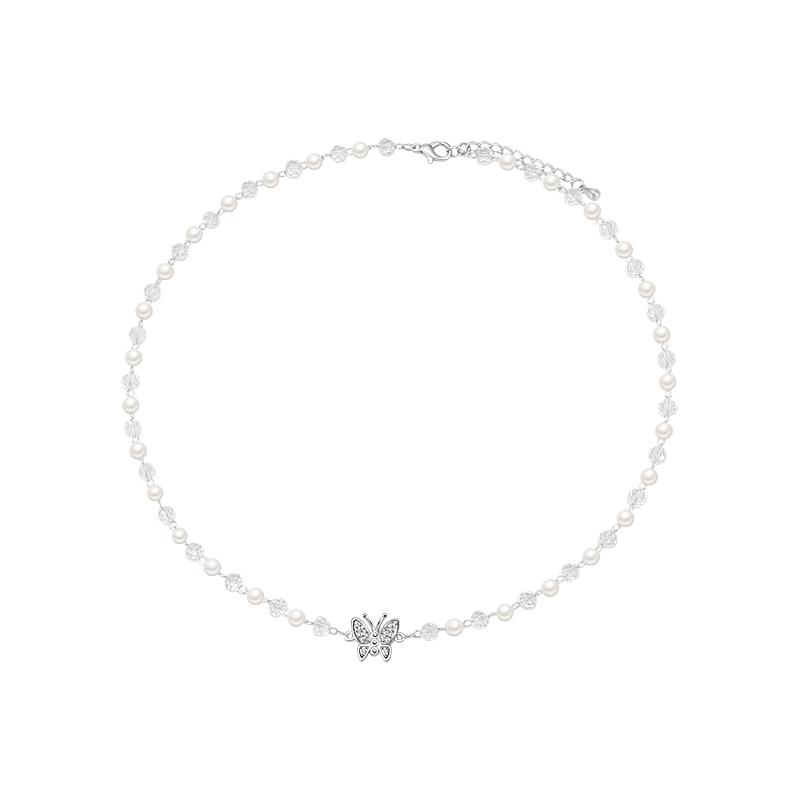 itGirl Shop SOFT AESTHETIC BUTTERFLY PEARL CHAIN NECKLACE