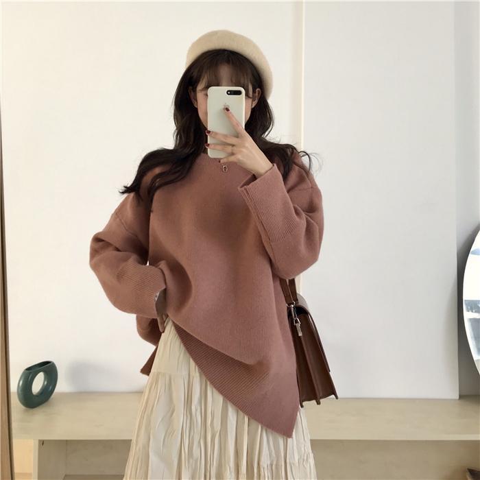 itGirl Shop SOFT COZY OVERSIZED SOLID COLORS KNITTED SWEATER