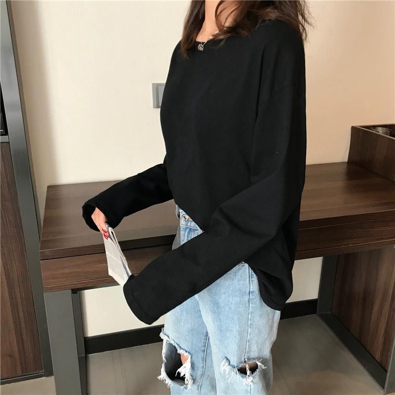 itGirl Shop SOLID COLORS AESTHETIC LONG SLEEVE LOOSE SHIRT