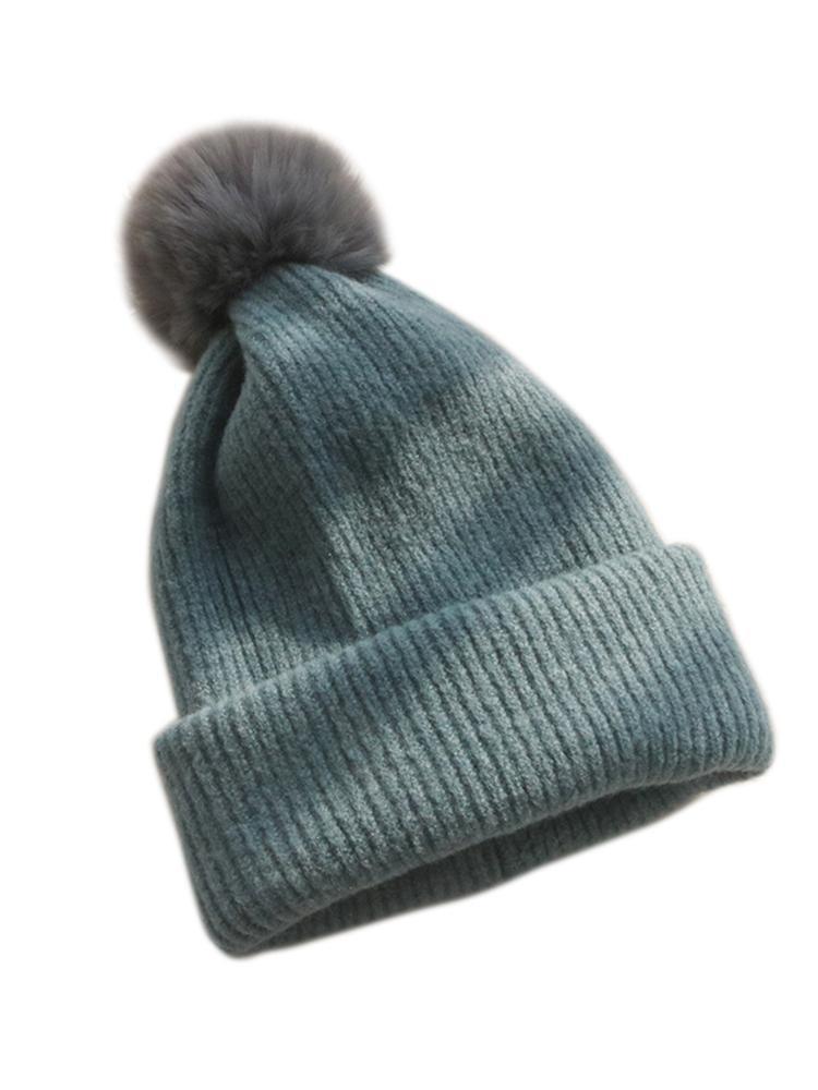 itGirl Shop SOLID COLORS DUAL USE KNITTED POMPOM BALL SCARF BEANIE