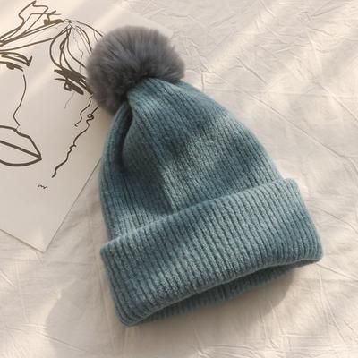 itGirl Shop SOLID COLORS DUAL USE KNITTED POMPOM BALL SCARF BEANIE