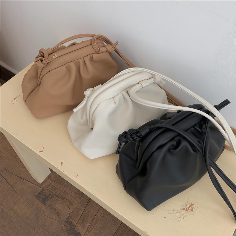 Solid Colors Soft Faux Leather Small Clutch Shoulder Bag