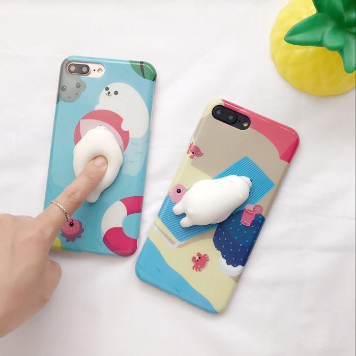 itGirl Shop SQUISHY RUBBER BEAR AND SEAL IPHONE CASE