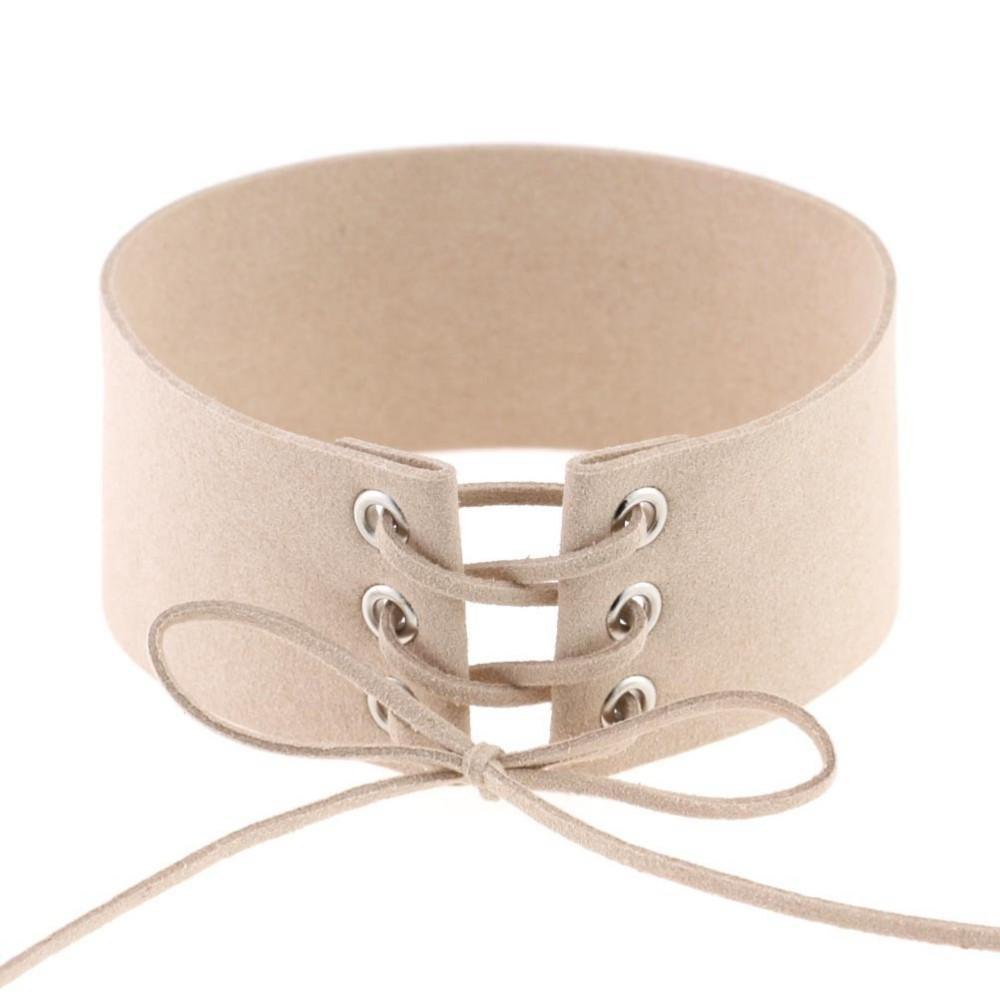 itGirl Shop SUEDE THICK LACEUP CHOKER