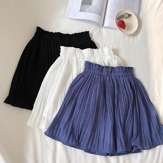 Summer Pleated Light With Hidden Shorts Skirt