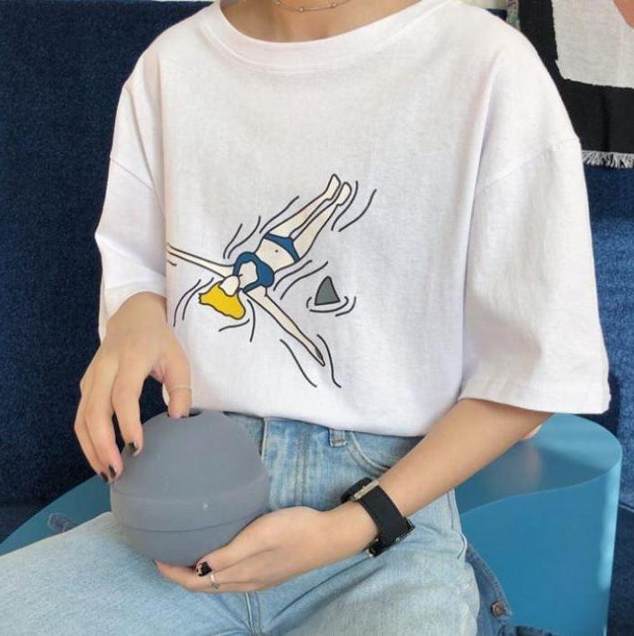 itGirl Shop SUMMER VIBES PRINTED OVERSIZED COTTON T-SHIRT