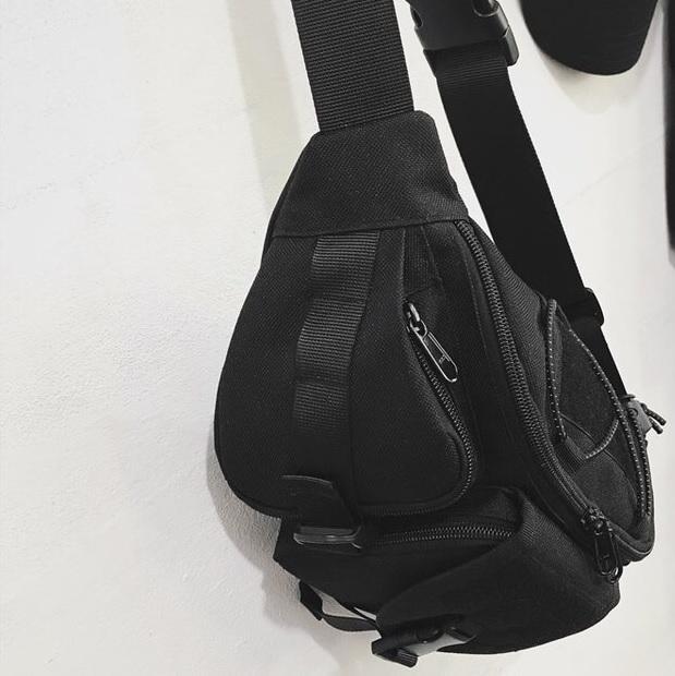 Techwear Pockets Korean Aesthetic Black Shoulder Bag