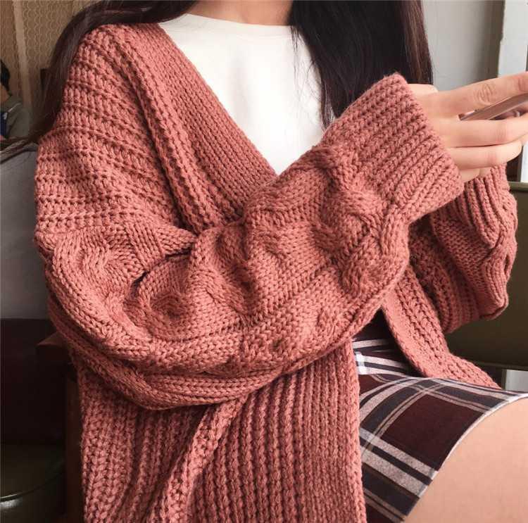 itGirl Shop THICK KNIT VOLUME  AESTHETIC BUTTONS CARDIGAN