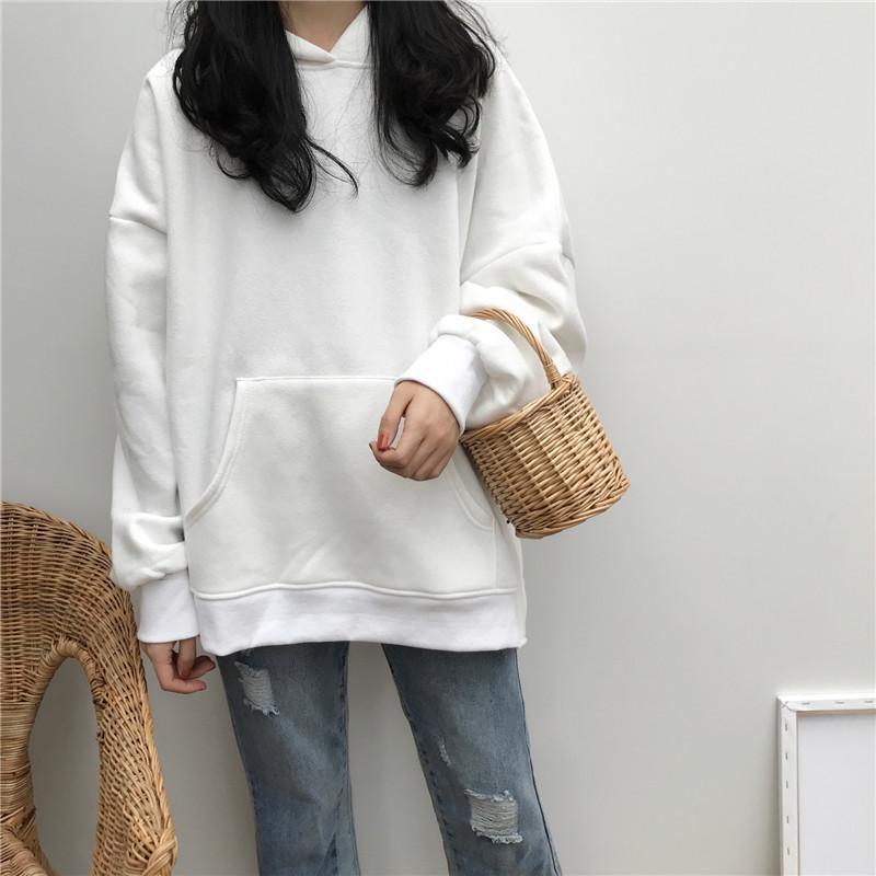 itGirl Shop THICK WARM OVERSIZED FRONT POCKET LONG SLEEVE HOODIE
