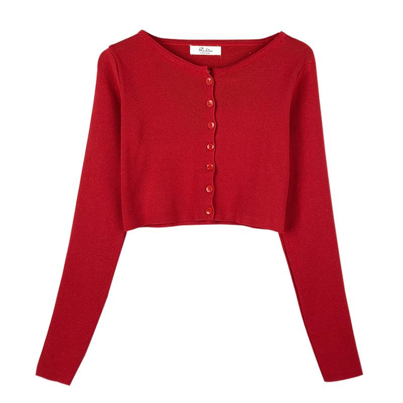 Thin store red cardigan