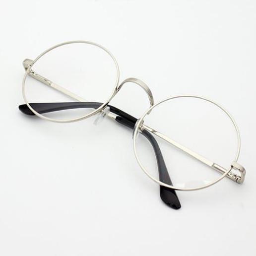 itGirl Shop TRANSPARENT CIRCLE ROUND METALLIC FRAME KOREAN CLEAR POTTER GLASSES