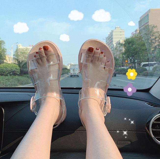 Transparent Strips Kawaii Flat Open Toe Summer Sandals